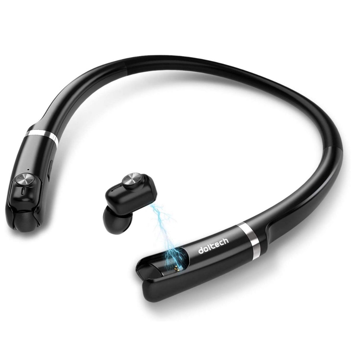 True Wireless Earbuds with Charging Neckband, Doltech TWS Bluetooth 5.0 Headphones