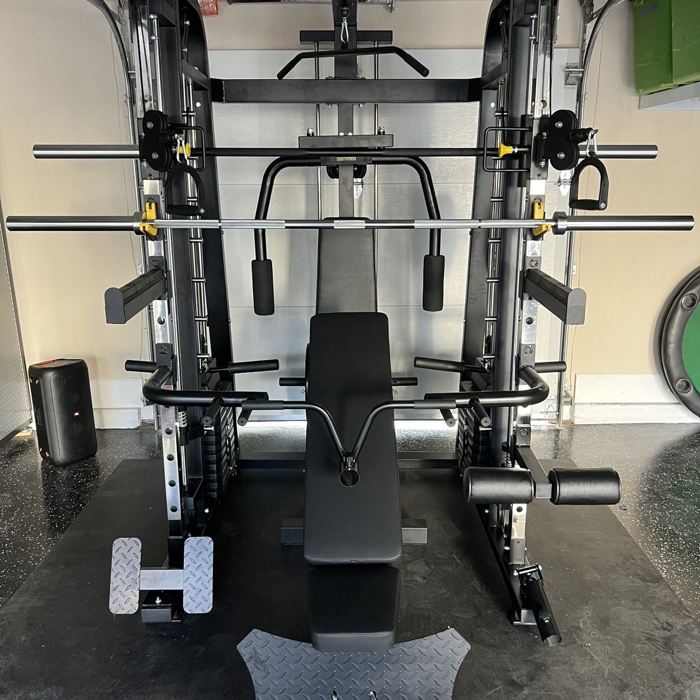 Smith Machine 300 | Adjustable Bench | 245lb Cast Iron Olympic Weights | 7ft Olympic Bar | Fitness | Gym Equipment | FREE DELIVERY 🚚 