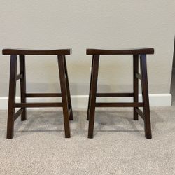 2 Dark Brown Bar Stools