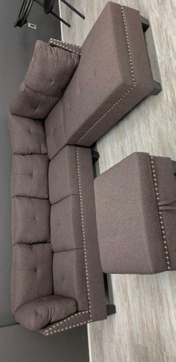 🔔FREE OTTOMAN 🔔Astra Brown Sectional