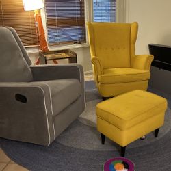 IKEA STRANDMON Yellow Wingback Chair – Just Steam Cleaned