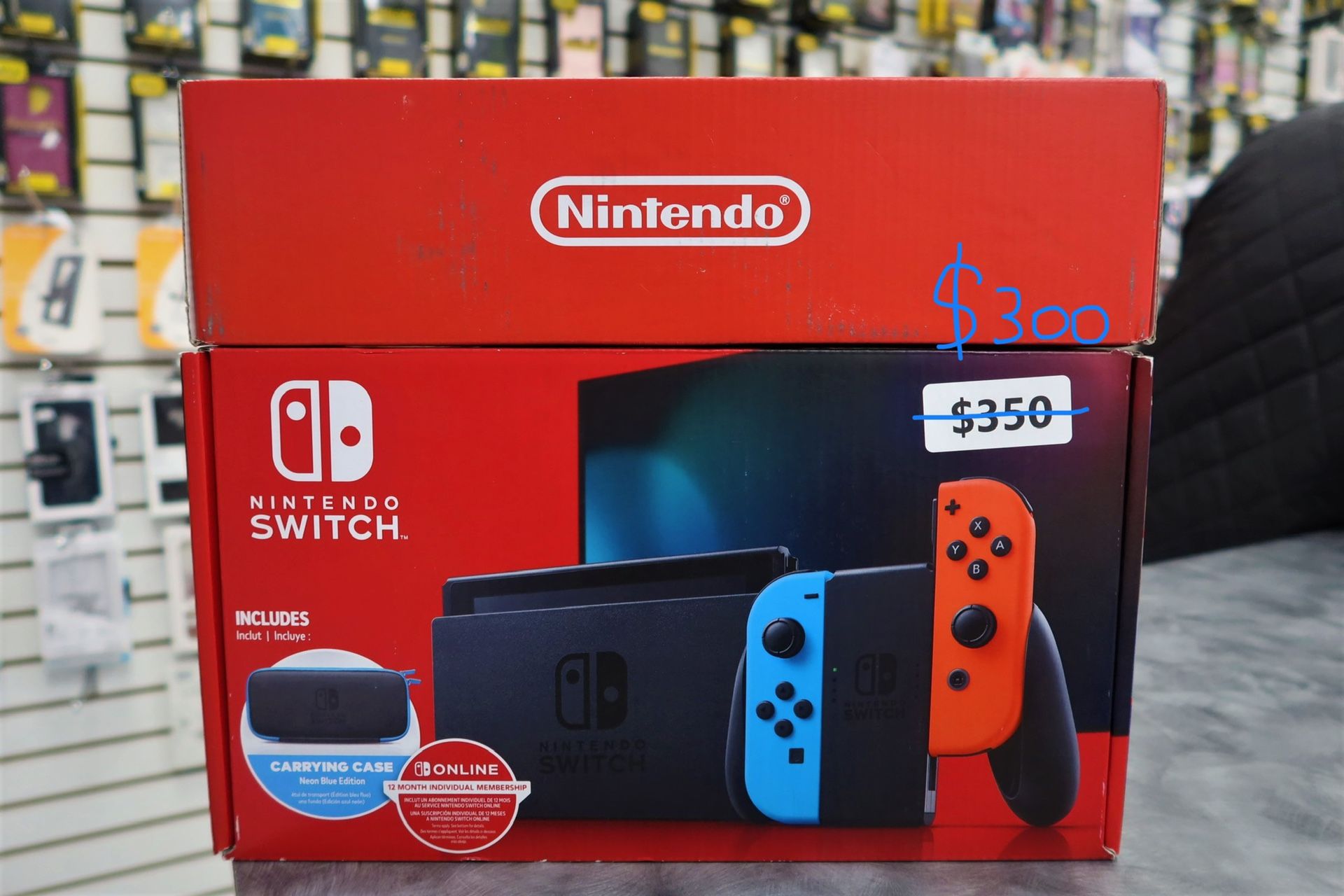 Nintendo Switch With 12 Month Membership + Carrying Case