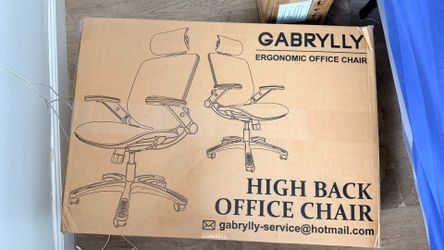 New in Box: Ergonomic Office Chair (White/Woodgrain)