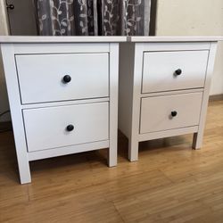 White Ikea Hemnes Nightstand.