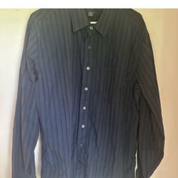 GAP Blue Striped Dress Shirt Classic Style 