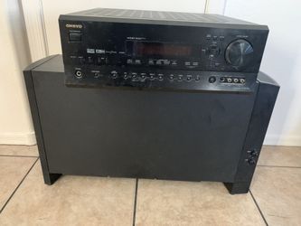 Bose Sub 🔊 and Onkyo Receiver and the wires to connect