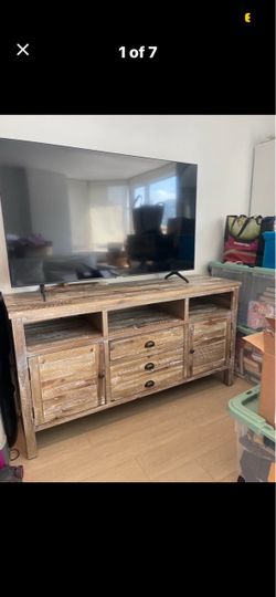 Rustic Wood TV Stand with Storage