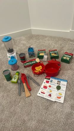 Kids toy food.  Mixed sets pasta create your own smoothie