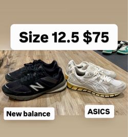 New balance and asics 12.5 $75 for both