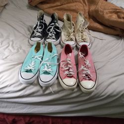 4 Pairs Men CONVERSE SHOES  SIZE 9