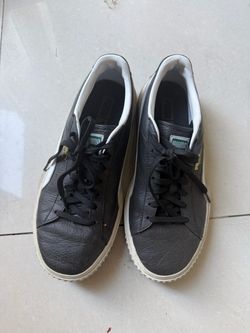 Puma Black Leather Low-Top Sneakers