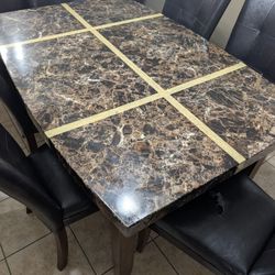 7 Piece Dining Set With Cloth Chair Covers