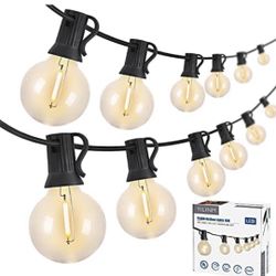 YILINM 50Feet Outdoor String Lights G40 Globe Patio Lights with 25 Shatterproof Bulbs(1 Spare), LED String Lights Commercial Grade Waterproof Backyard
