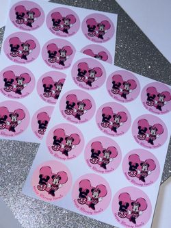 Minnie mouse birthday stickers