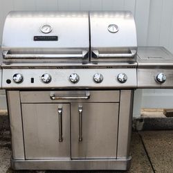 Perfect Flame Stainless Steel BBQ Grilling, Searing, Rotisserie Station Grill