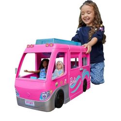 Barbie Doll DreamCamper Van Playset with Pets, Pool, Slide & Accessories, Toys For Ages 3 Years Old & up