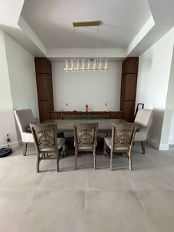Real Grey Wood Dining set for 8