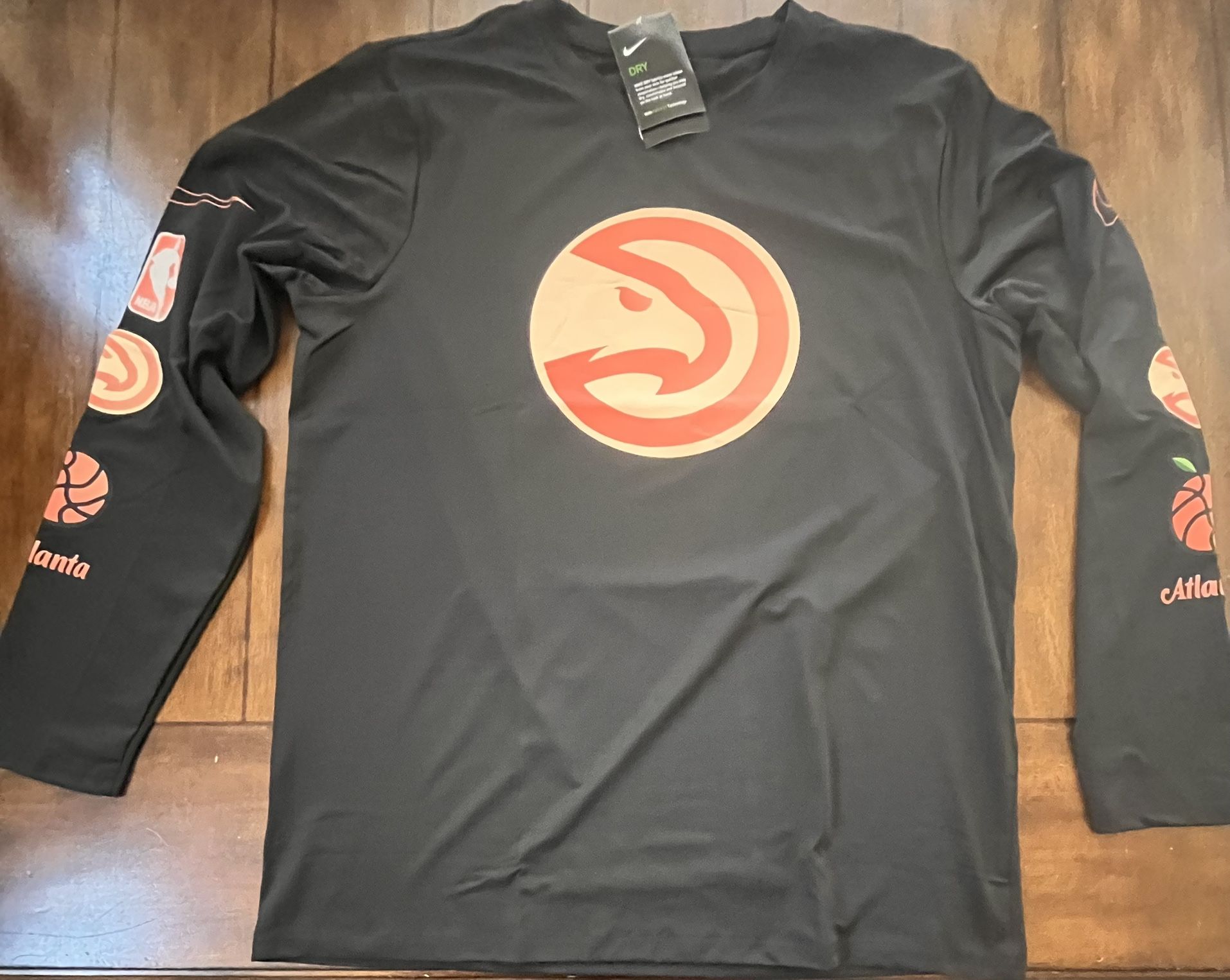Atlanta Hawks City Edition Long Sleeve Dri-Fit Shirt XL NWT