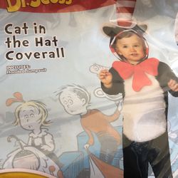 CAT IN THE HAT Costume Size 12-18 months