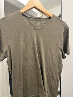 John Varvatos V Neck T Shirt DARK GREEN Small 