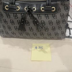 dooney bourke handbags vintage Leather And Canvas With Zipper