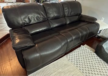 Leather Power Reclining Sofa with Power Headrest