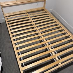 NEIDEN Bed frame, pine/Luröy - Full Size