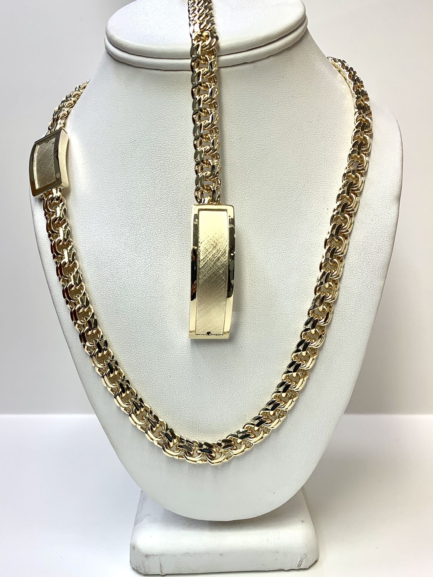 10 karat Gold chino link bracelet and chain #830TD