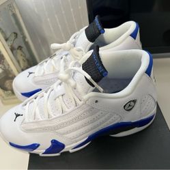 Nike Air Jordan 14 sneakers in White Hyper Royal