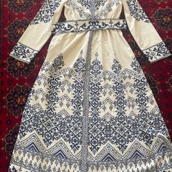 Blue Pattern Abaya