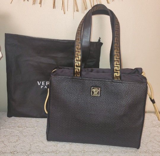 Versace Faux Leather Medusa Weekend Bag With Dust Cover