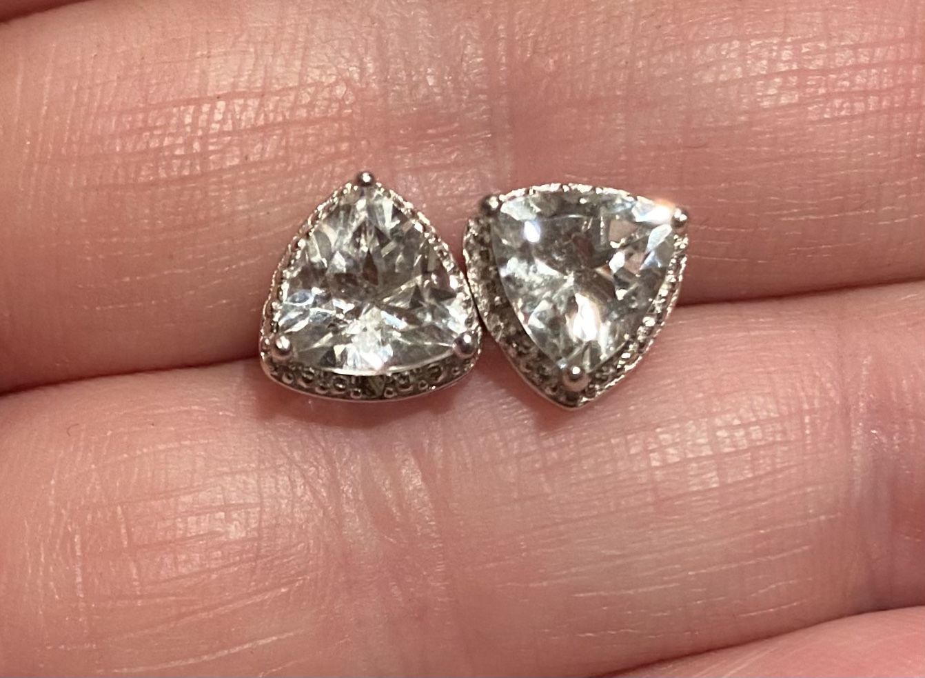 Natural Prasiolite Diamond Silver Earrings 925