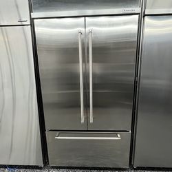 2023 Kitchen Aid Built In Stainless Steel French Door 42” Fridge 