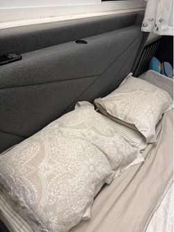 Bed frame gray queen size