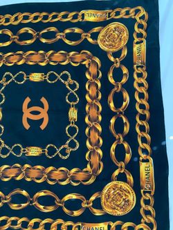 Chanel silk scarf vintage authentic