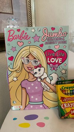 Barbie coloring, and activity book with crayons