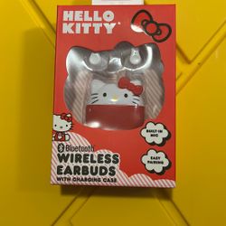 Hello Kitty Bluetooth Wireless Earbuds w/ Charging Case – New