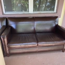 Brown Leather Sofa 