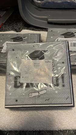3 Packages Gray Graduation Napkins