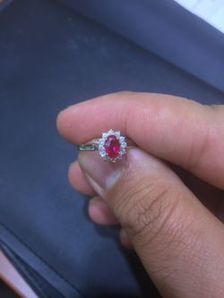 Ruby Diamond Ring White Gold
