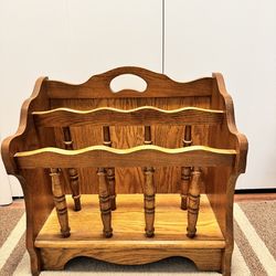 Vintage Wooden Magazine Rack