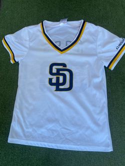 San Diego Padres SD Logo Baseball Jersey kids large