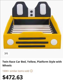 TWIN SIZE CAR BED NEW IN BOX, NO MATTRESS INCLUIDED