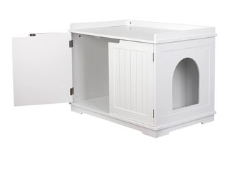 NEW IN BOX unipaws Cat Litter Box Enclosure Furniture – White