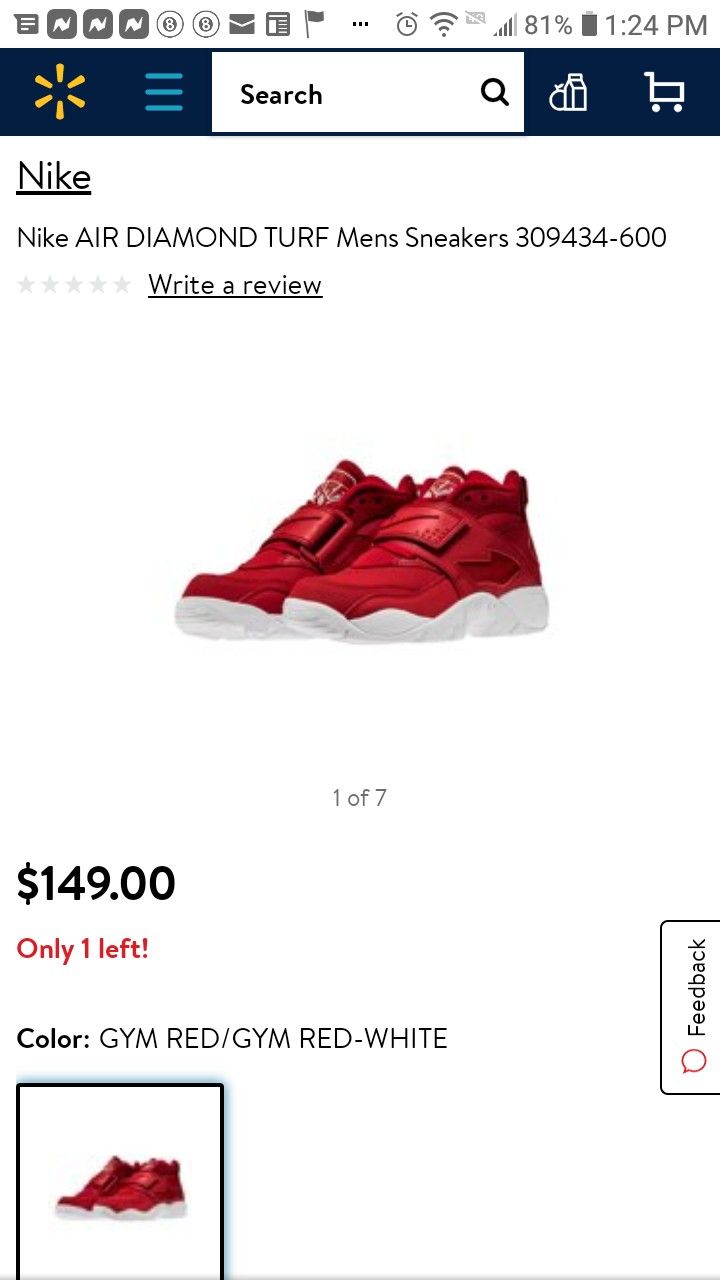 Turf diamond air nike size 12