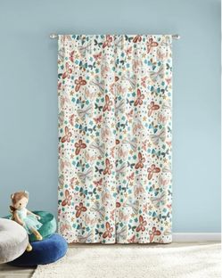 Your Zone Multi-Color Butterfly Room Darkening Rod Pocket Panel Curtains, 30 in x 84 in (2 Panels) - 2 SETS