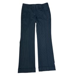 Women’s size 4 petite black with white pants, striped slacks