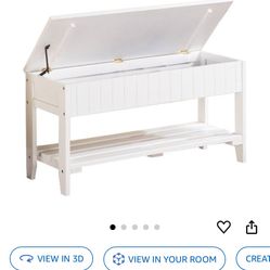 Bench Rack with Storage White Color