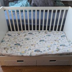 Ikea Stuva Baby to Toddler Crib with Mattress Bed