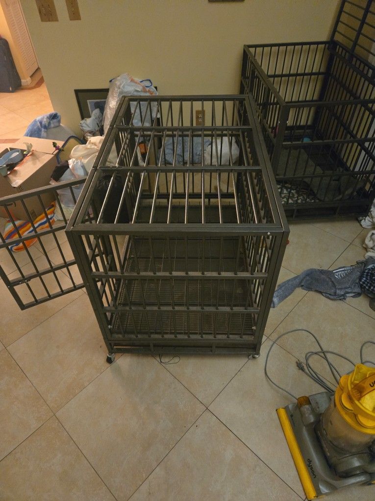 2 Heavy Duty Dog Crates